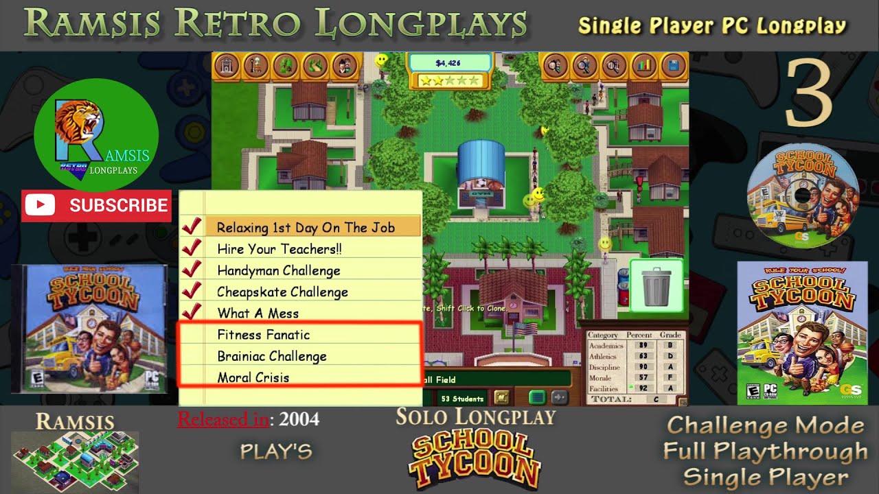 School Tycoon | PC Game | 2004 | Beginner Levels #6-8 | Challenge Mode