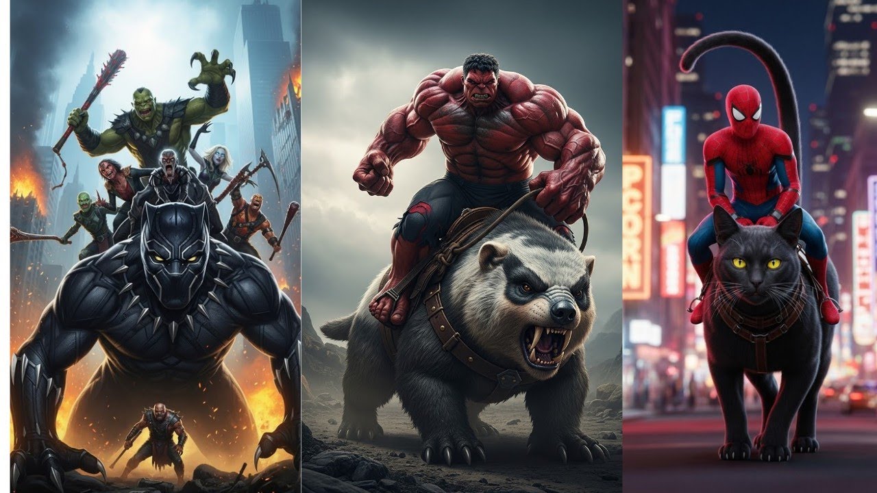 Epic Superheroes Riding Wild Animals!🔥 (Marvel & DC Ultimate Mounts) : #SuperheroesOnAnimals #Marvel