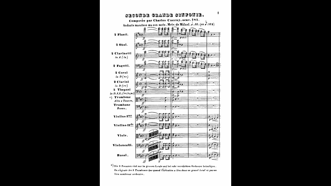 Carl Czerny - Op. 781, Grand Symphony 2 in D Major w/ sheet music
