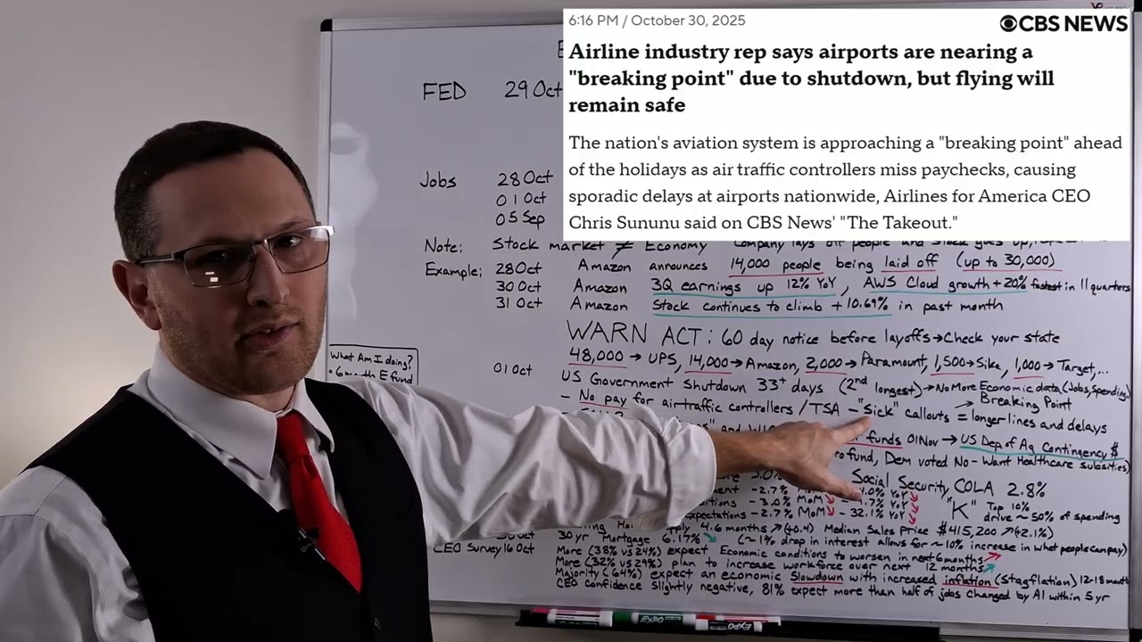 Mass Layoffs, Fed Interest Rate Cut, Inflation, US Shutdown - Nov 2nd 2025 Economic Update