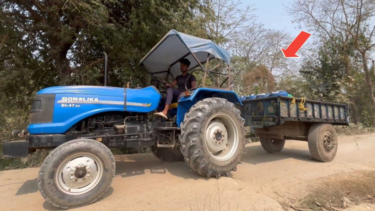 Sonalika 47rx Tractor With Trali Loaded Diesel Drum | Rafik Tractor Wala