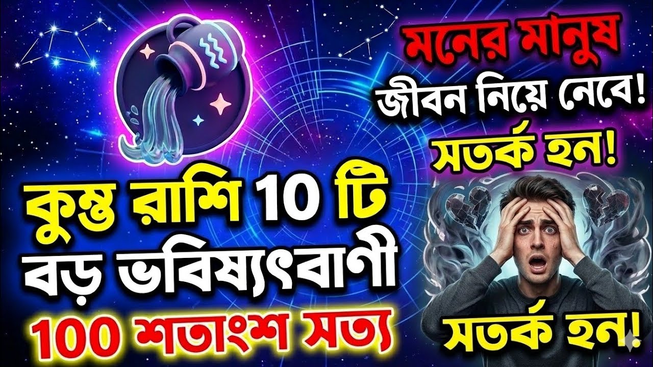 কুম্ভ রাশি 10 টি মারাত্মক ভবিষ্যৎবানী।।100 শতাংশ সত্য।। মনের মানুষ জীবন নিয়ে নেবে #astrology