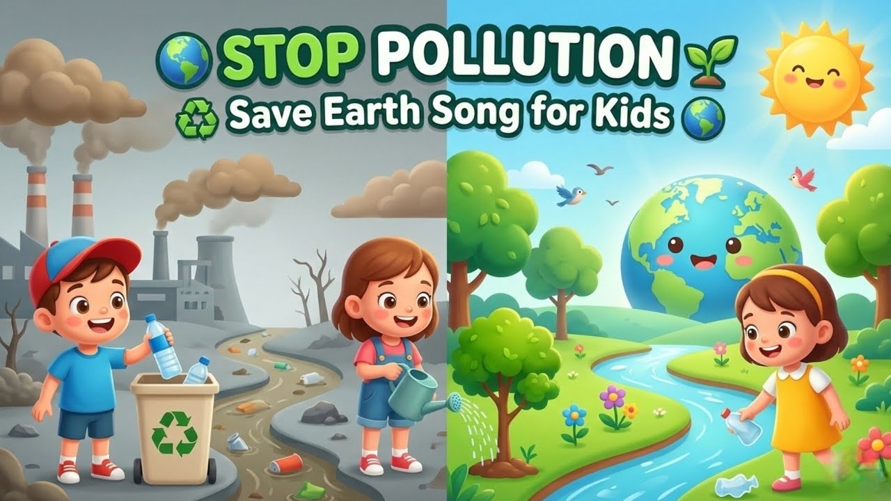 Stop Pollution Song for Kids 🌍 | Save Earth Song | Clean Air Clean Water | Kids Educational Song
