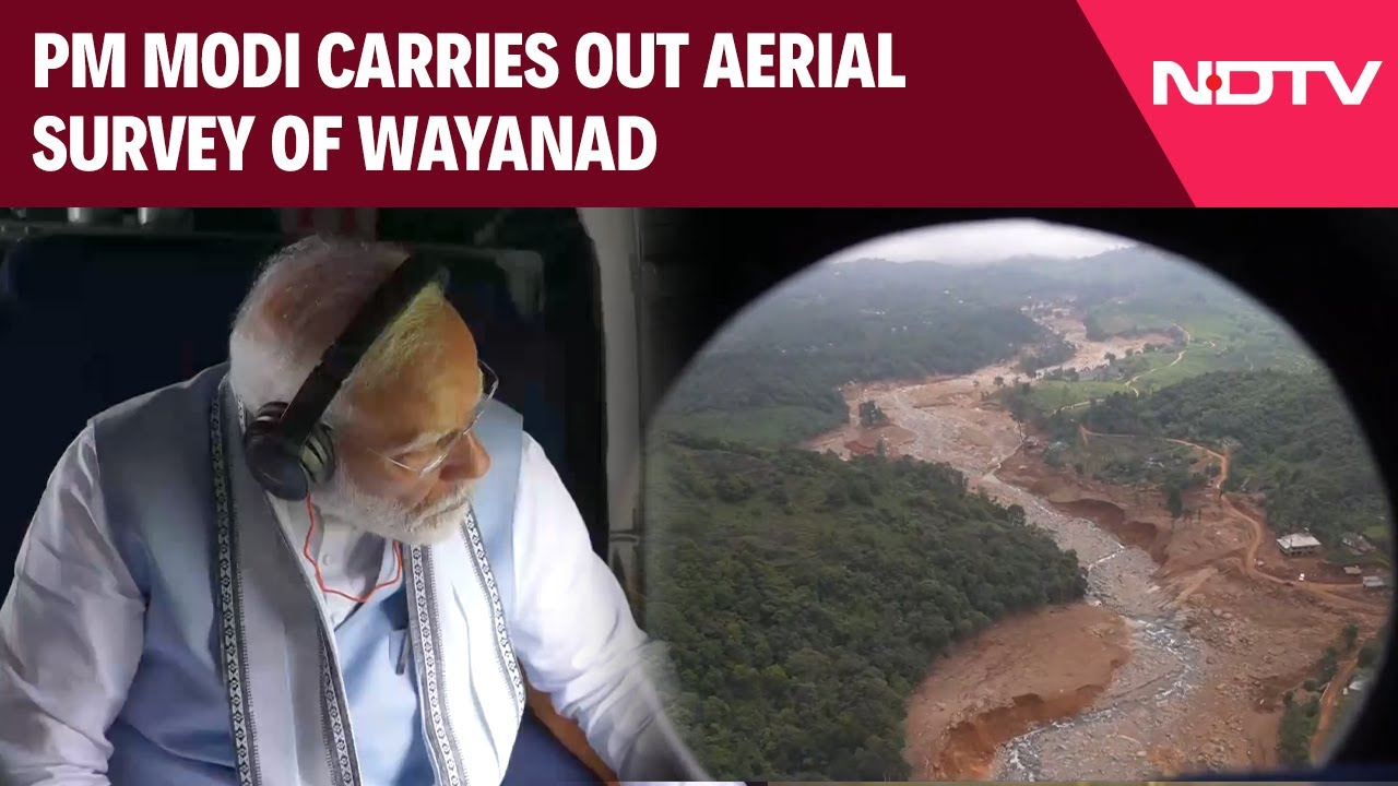 PM Modi In Wayanad | PM Modi Carries Out Aerial Survey Of Landslide-Hit Wayanad