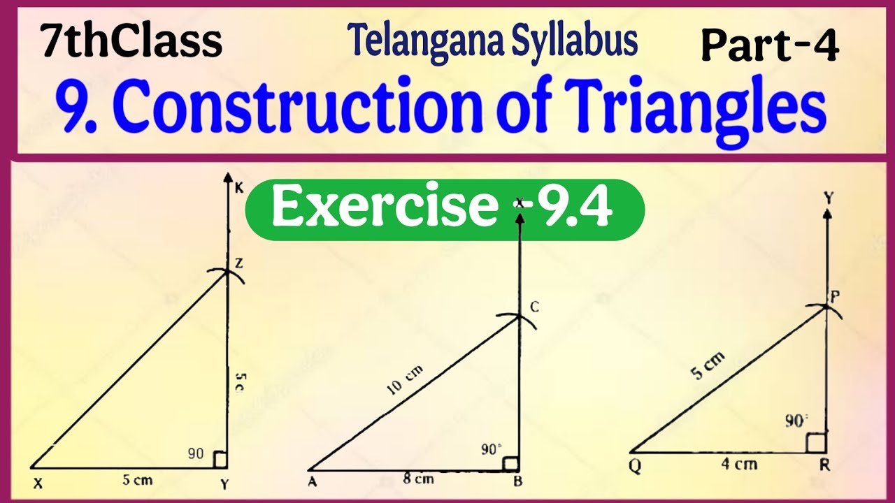 TS, 7thclass, Construction  of Triangles, Exercise -9.4, @mathsworldmakessmartintelugu