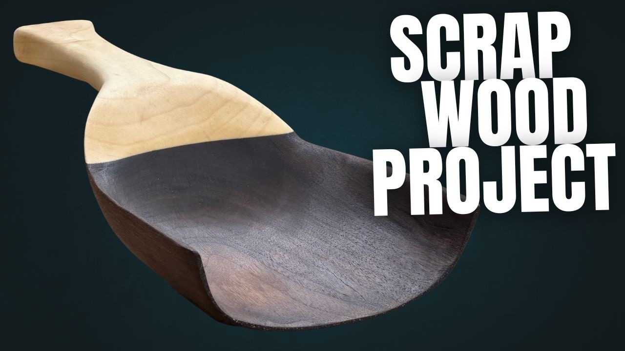 Cat food scoop out of scrap wood