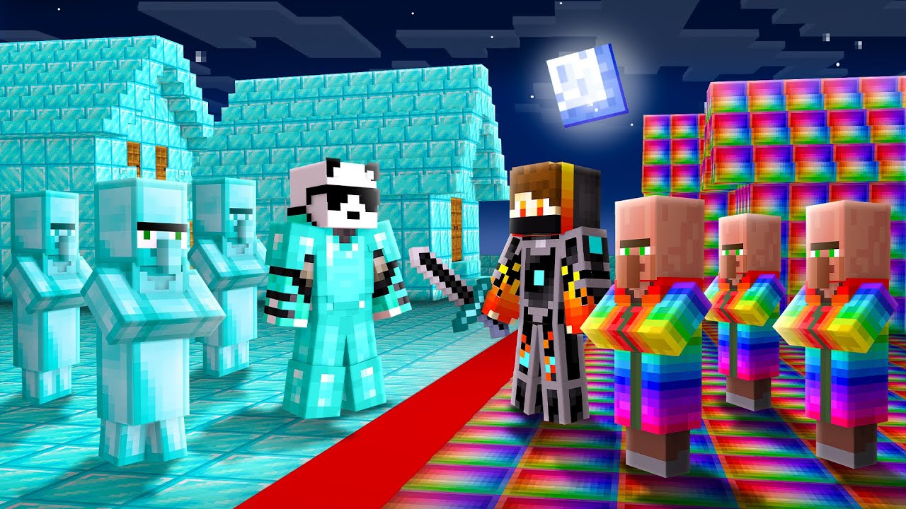 Rainbow Villager Split My Diamond Village In Half In Minecraft!