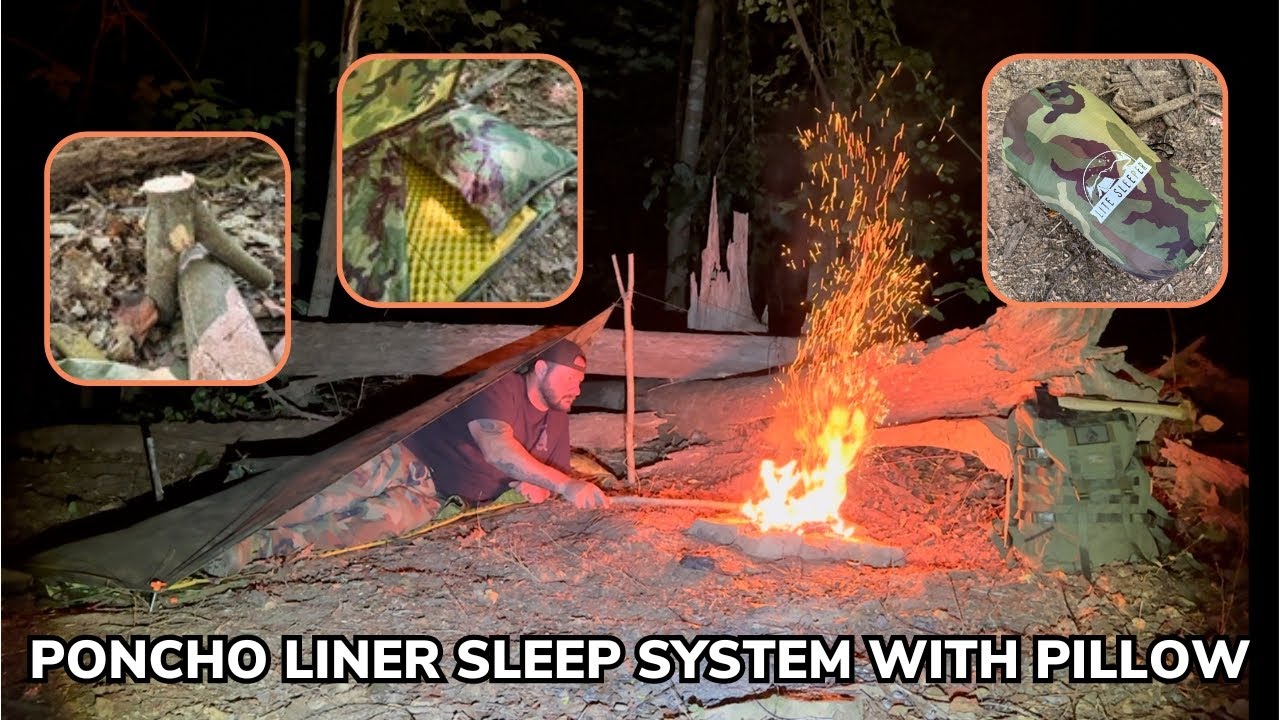 Solo Overnight Testing the Ultimate Poncho Liner Sleep System in the Woods.