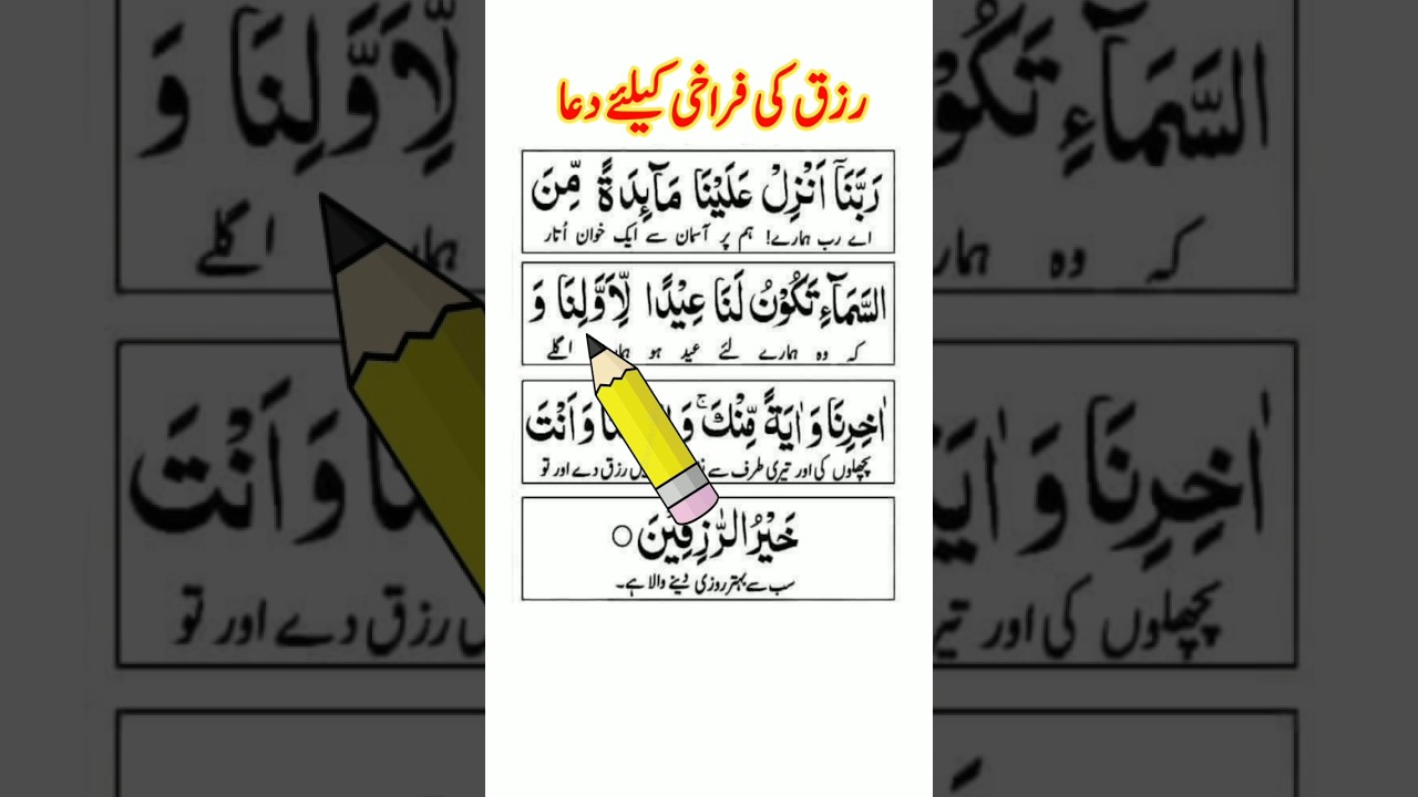 Rizq Ki Farakhi K Liye Dua