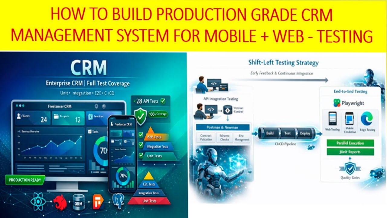 HOW TO BUILD PRODUCTION GRADE CRM MANAGEMENT SYSTEM FOR MOBILE + WEB - FULL STACK TESTING
