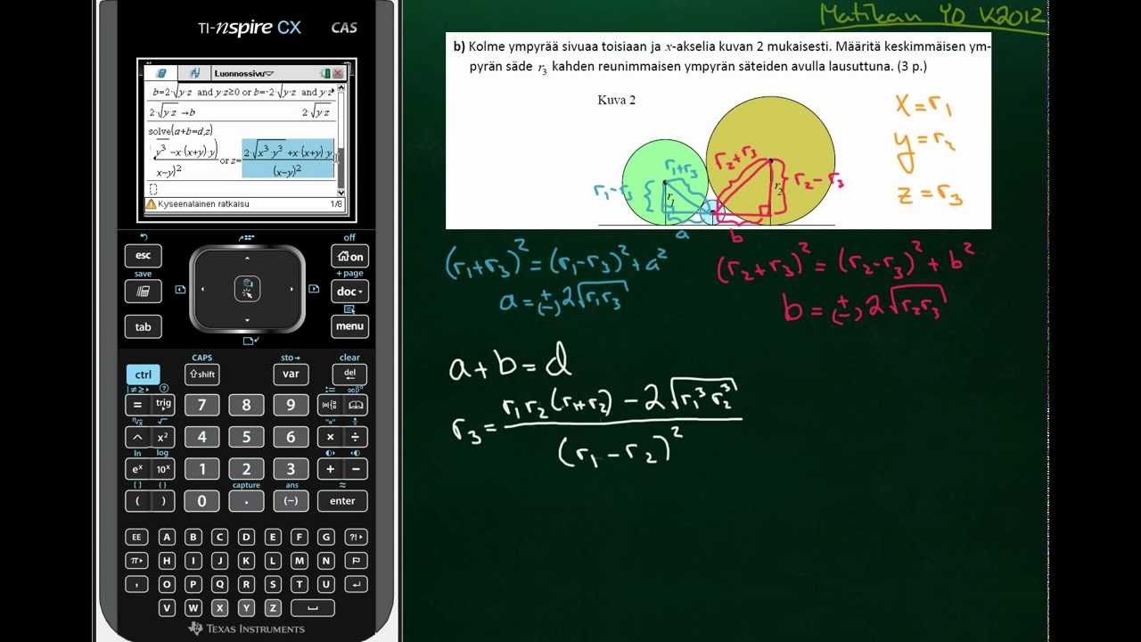 NSPIRE CX CAS: yo k2012 teht15