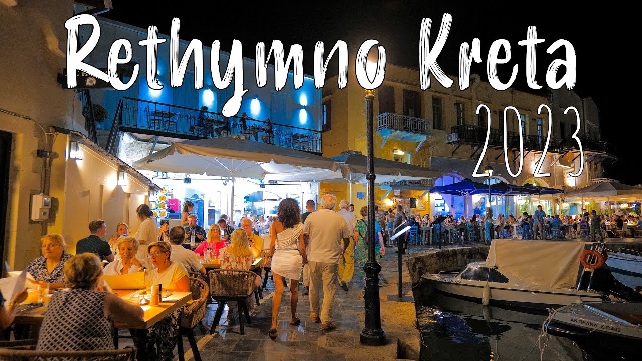 Rethymno Crete, Kreta, walking tour 4k, Greece 2023