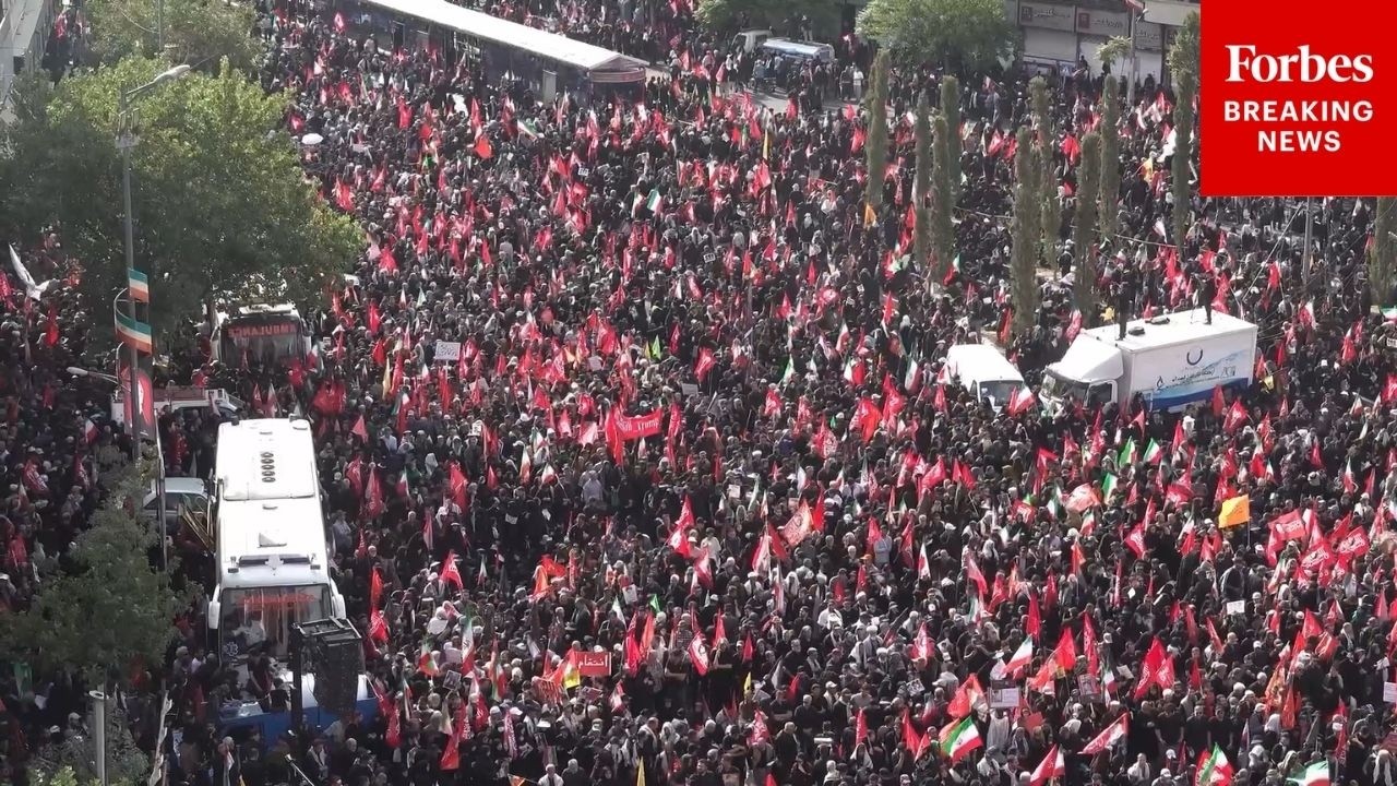 Crowds Fill Streets Of Tehran For Former Iranian Supreme Leader Ali Khamenei's Funeral