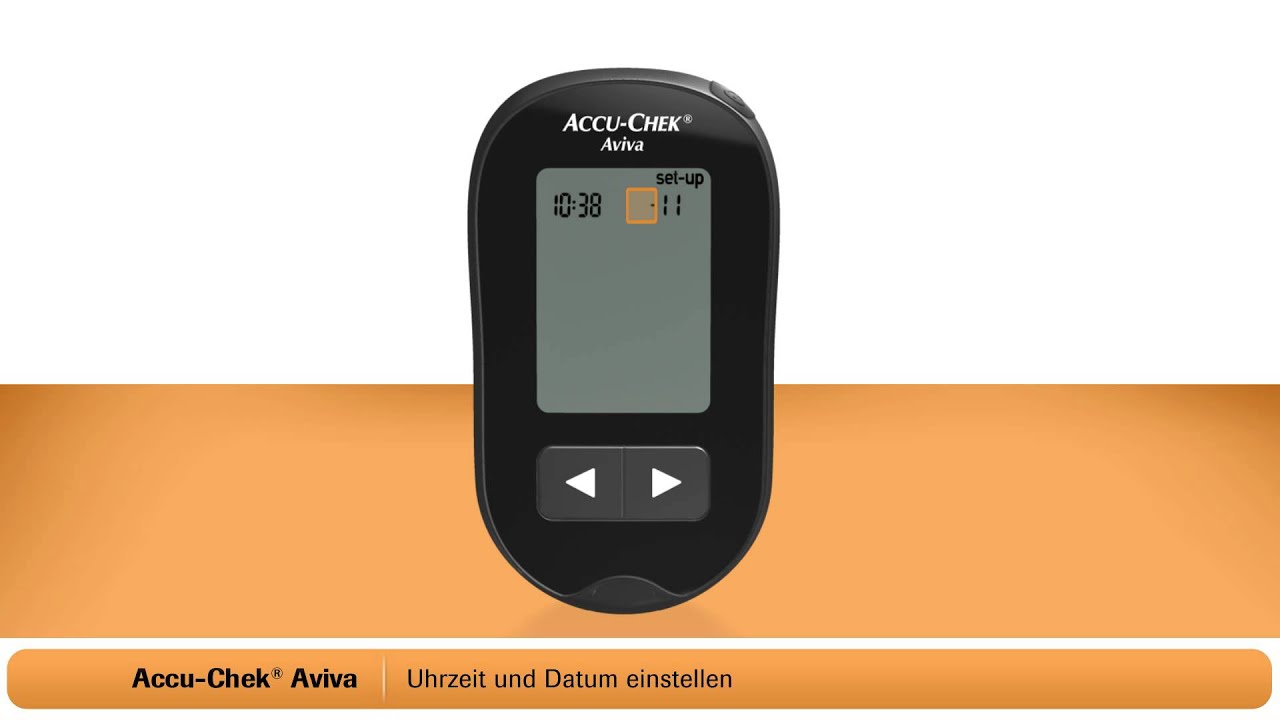 Accu-Chek Aviva: Einstellen von Uhrzeit und Datum