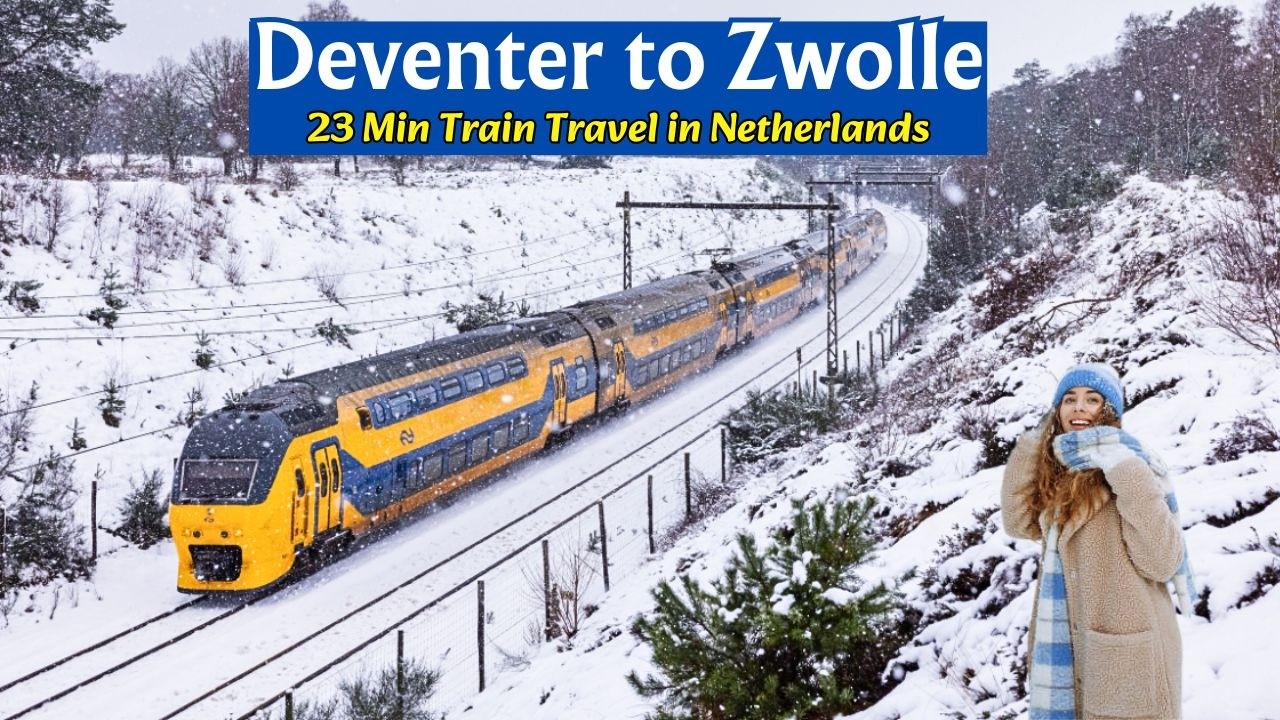 Train Travel from Deventer to Zwolle, Netherlands ❄️ Scenic Snowy Train Journey 🚆