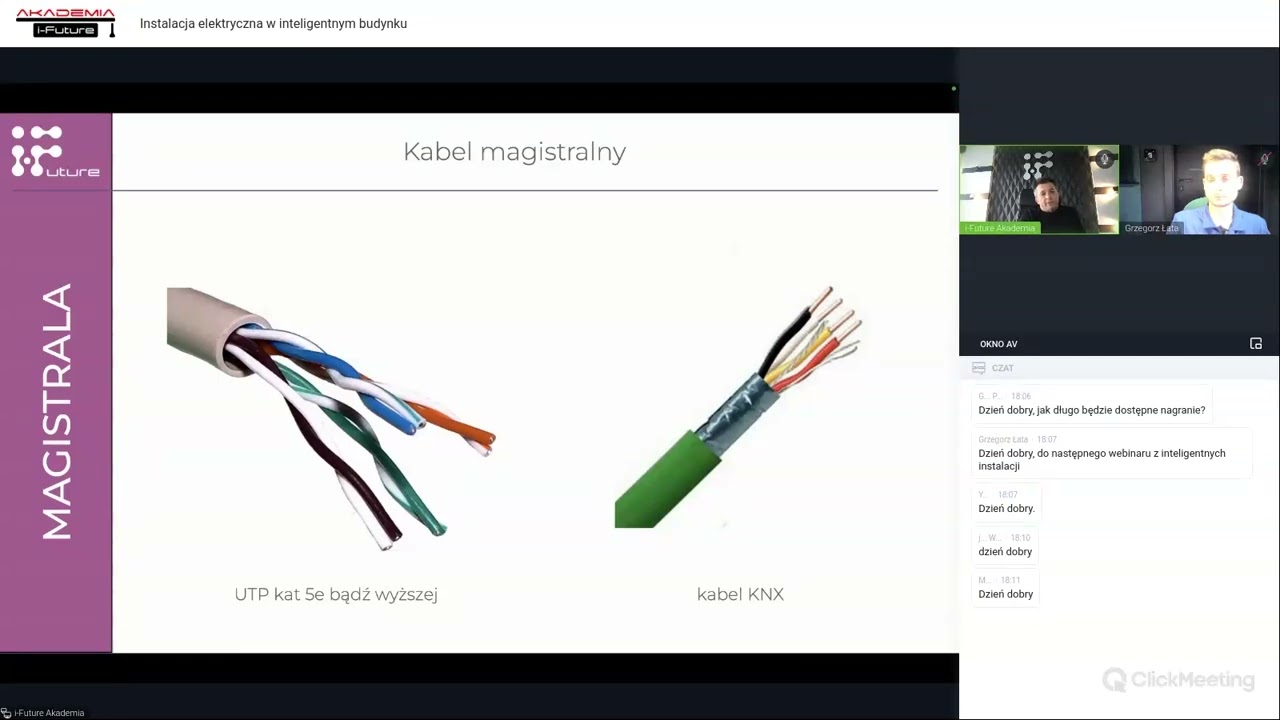 Instalacja elektryczna w inteligentnym budynku. Webinar 2.07.2024