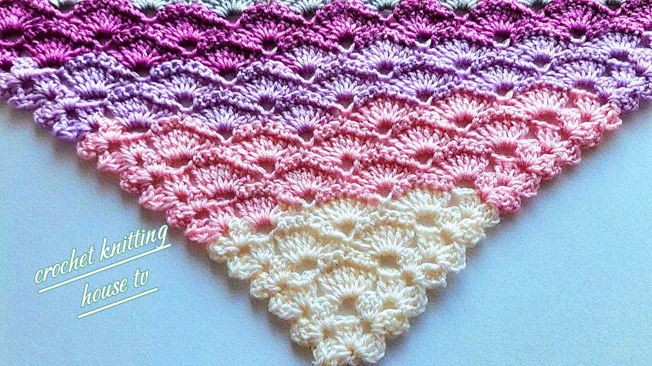 magnifique❗️châle débutant au crochet élégant super facile pour débutants /châle triangle au crochet
