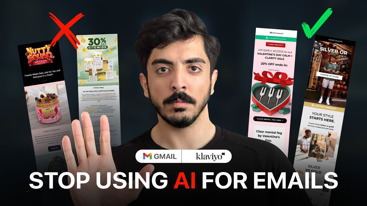 Прекратите использовать ИИ для email-маркетинга | дизайн email-рассылок в Shopify Klaviyo