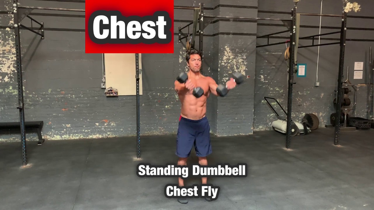 Standing Dumbbell Chest Fly - Chest, Pec Exercise Workout