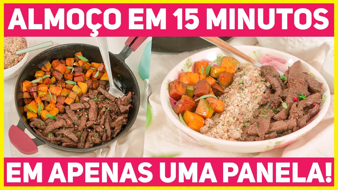 ALMOÇO EM 15 MINUTOS! Picadinho Isca de Carne com Farofa de Feijão Fradinho | Receitas de Minuto 610