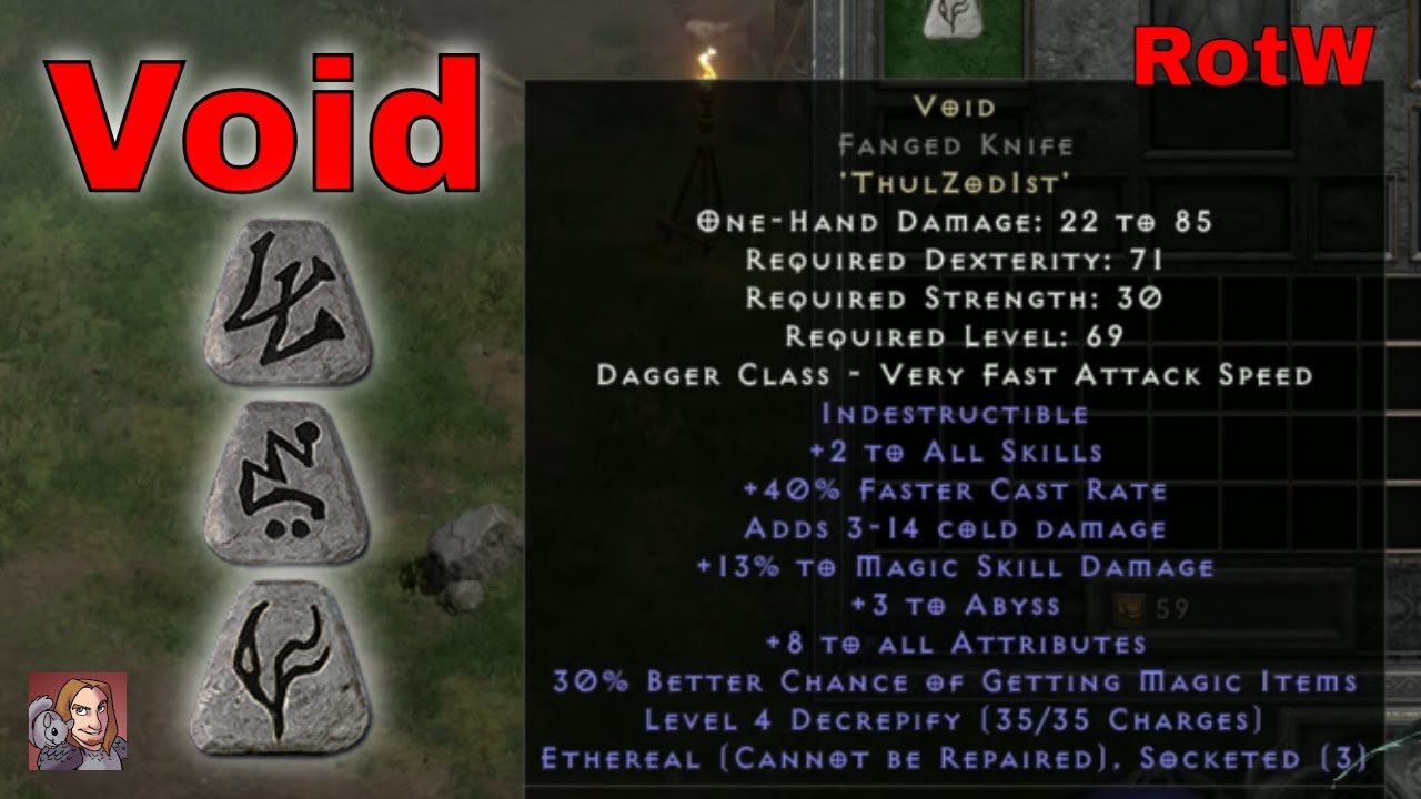 D2R RotW Runewords - Void (Thul Zod Ist)