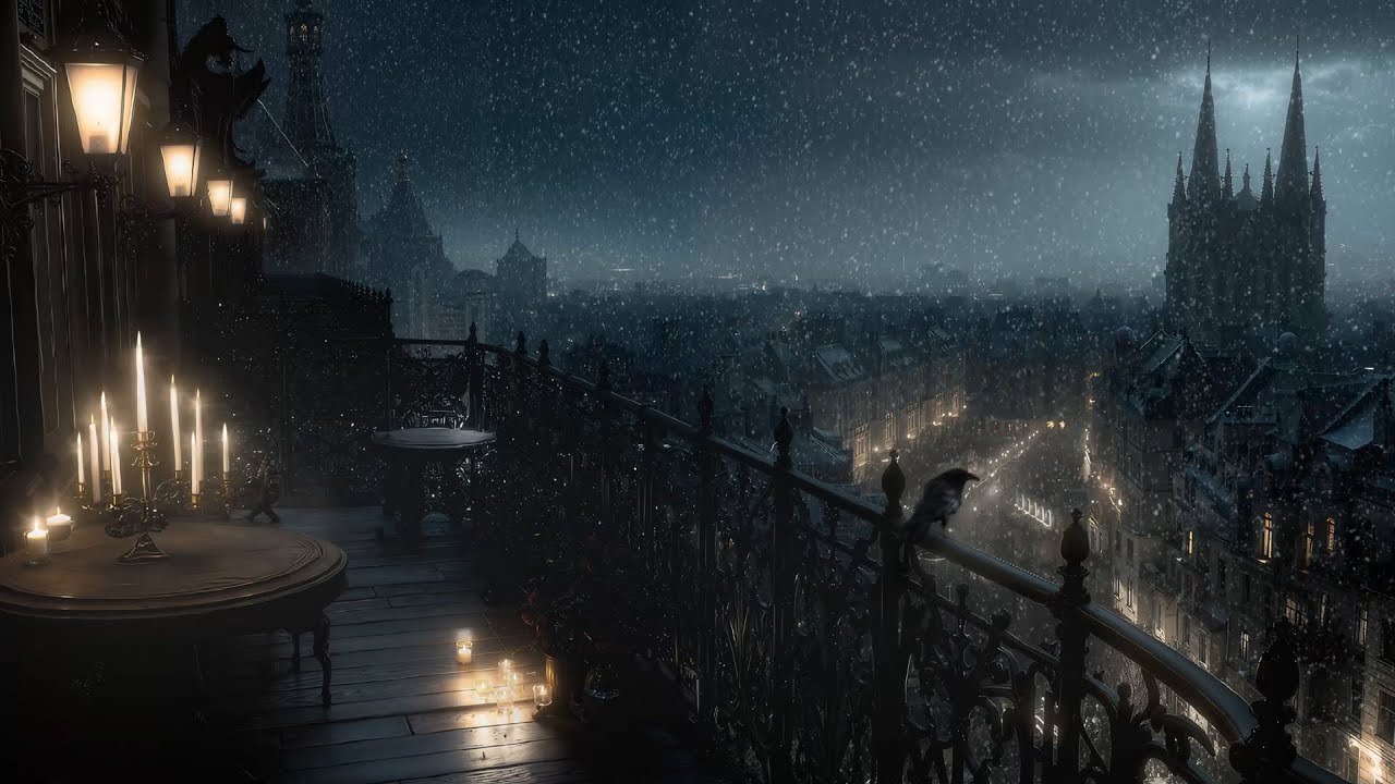 studying for upcoming exams - studying on snowy days [ dark academia playlist ]