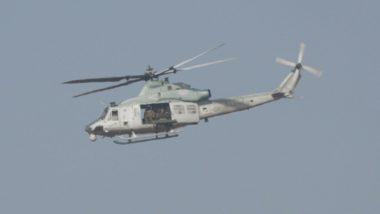 Bell UH-1Y Venom. Aka Super Huey.  Near Camp Pendleton Marine Corps Base. 4K 60fps. Wednesday 2024.