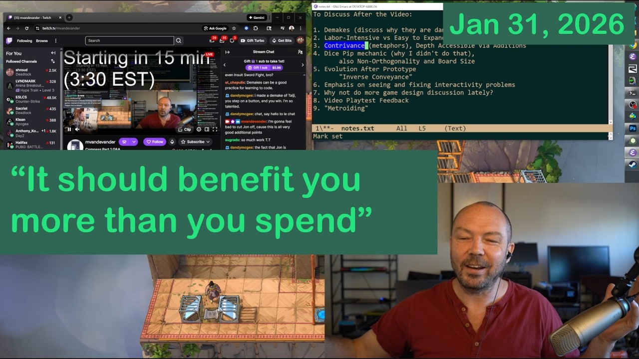 Jonathan Blow on balancing contrivance in game design