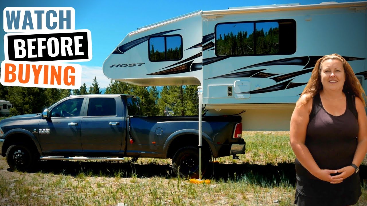 Solo Female Shows How to Unload and Load a Truck Camper | Truck Camper Living