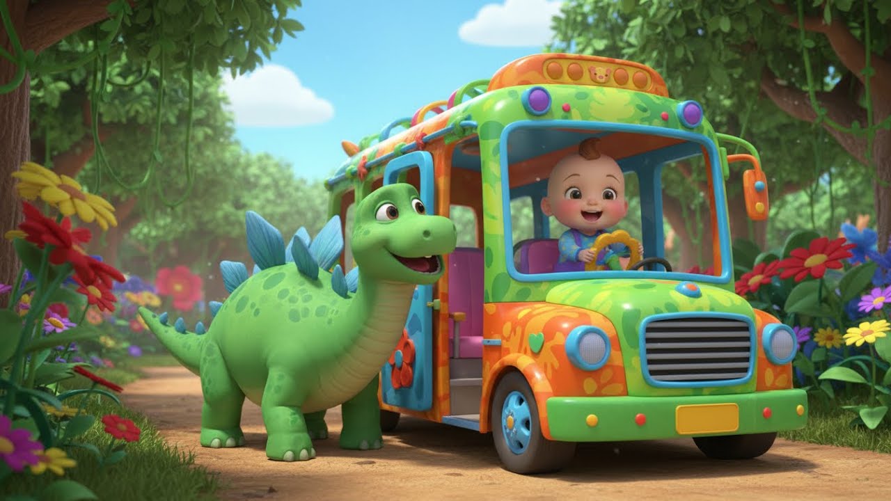 Canción del Viaje en Autobús de Dinosaurios 🦖🚌 | Canciones infantiles divertidas | Baby Song Español