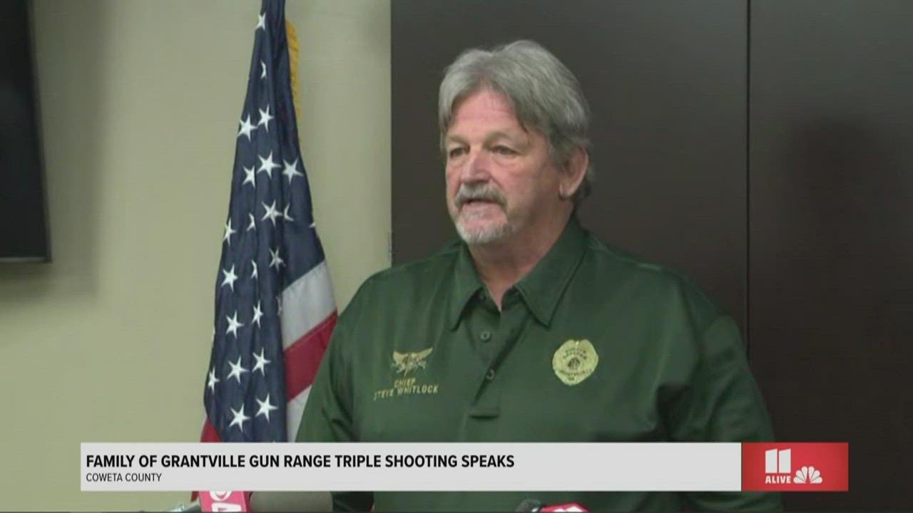 Grantville Police chief speaks alongside family of 3 killed at gun store
