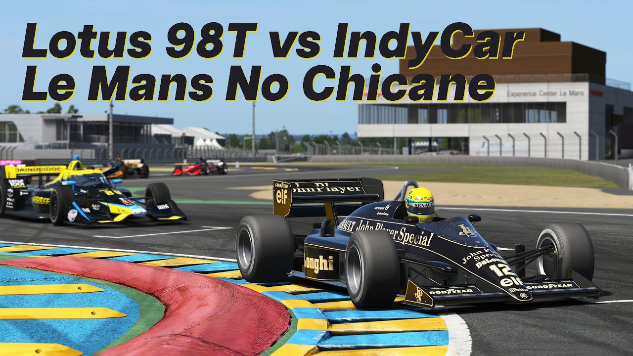 Ayrton Senna's Lotus 98T vs IndyCar at Le Mans No Chicane