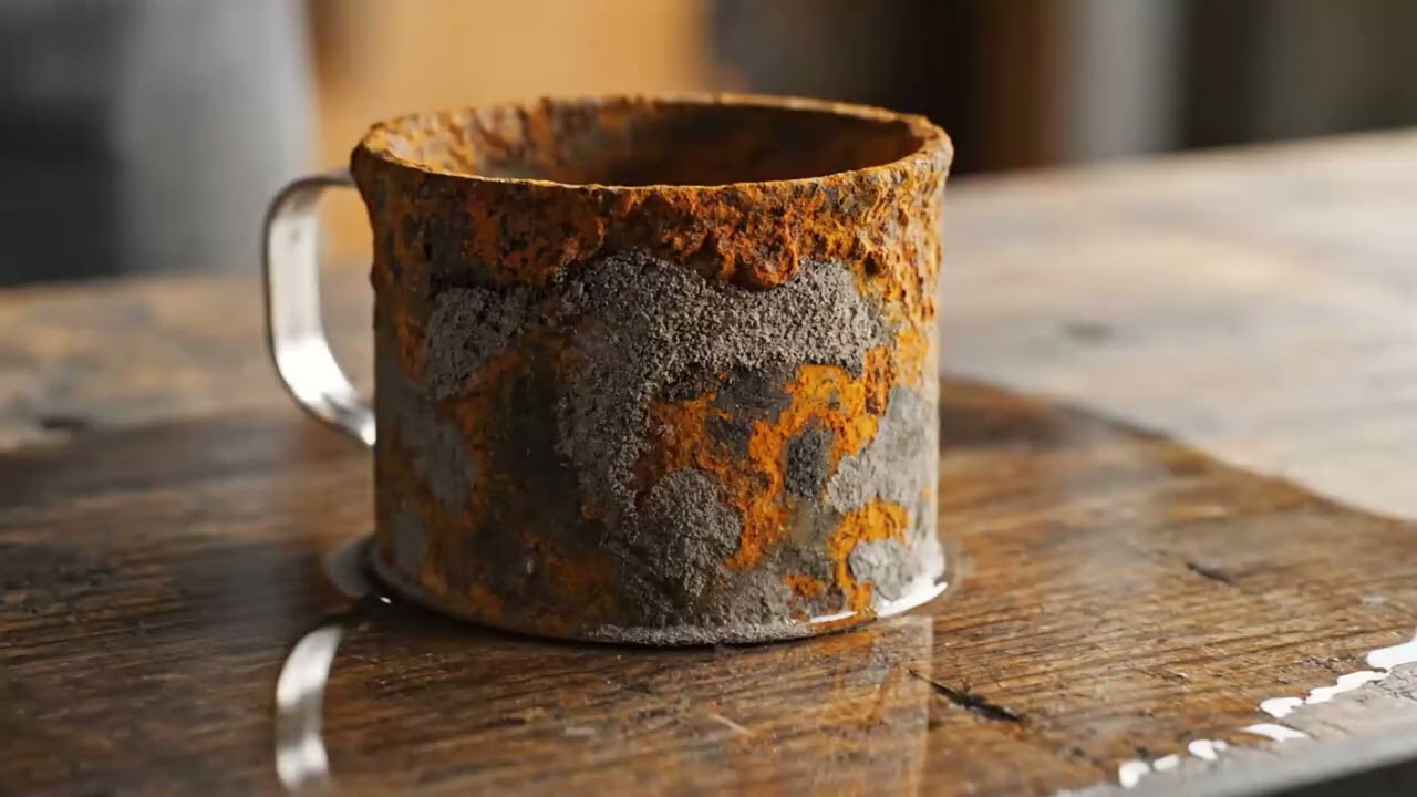 Extreme Rust Removal! Restoring a Rusted Metal Cup | Satisfying Deep Cleaning & Full Rust Removal