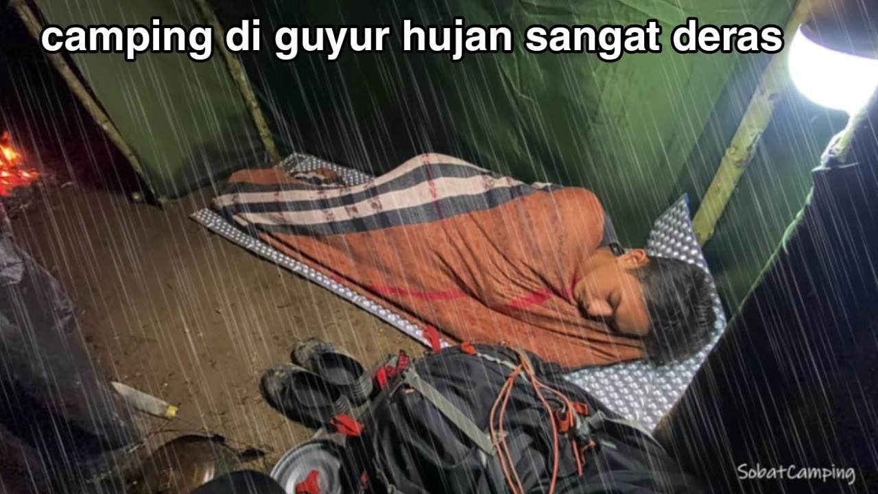 Camping Hujan Tak Berhenti! Nekat Goreng Ayam Saat Petir Menggelegar