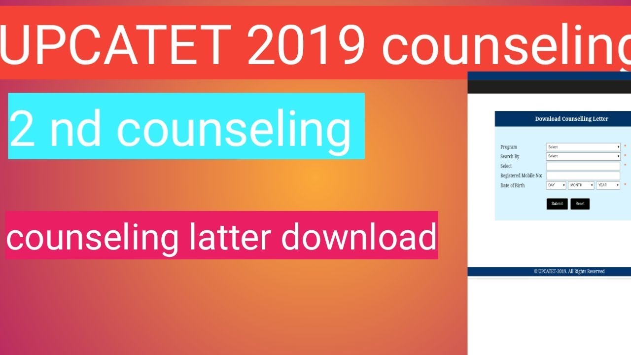 UPCATET 2019 |upcatet counselling|updated 2 counseling latter download