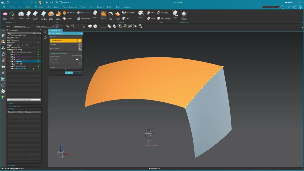 Siemens NX 2406 | Репараметризация поверхностей