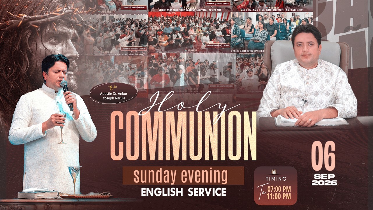 💫 HOLY COMMUNION SUNDAY ENGLISH EVENING MEETING । 06-09-2026 💫 #live   @AnkurNarulaMinistries ​