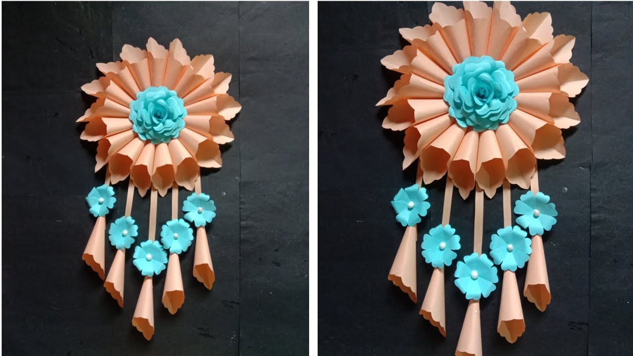Paper flower 🌹 wall hanging//how to create beautiful paper wall craft//beautiful diy 