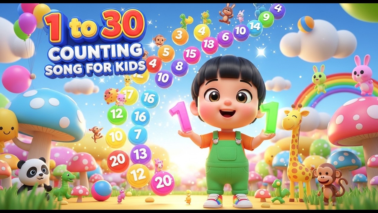 1 to 30 Counting Song for Kids 🔢🎵 | Learn Numbers 1–30 for Toddlers & Preschoolers 🌈👶