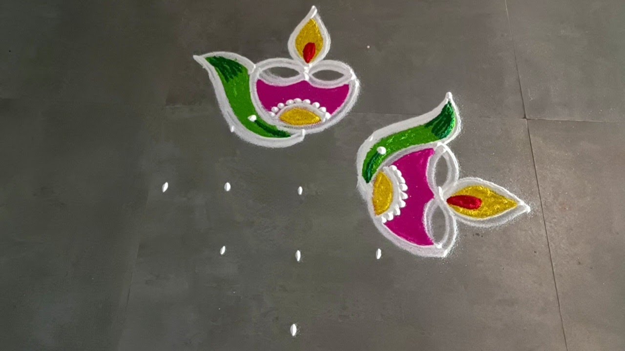 Diwali rangoli2025/simplerangoli/deepavali vilakku traditional easyrangoli/gokulramyakolangal