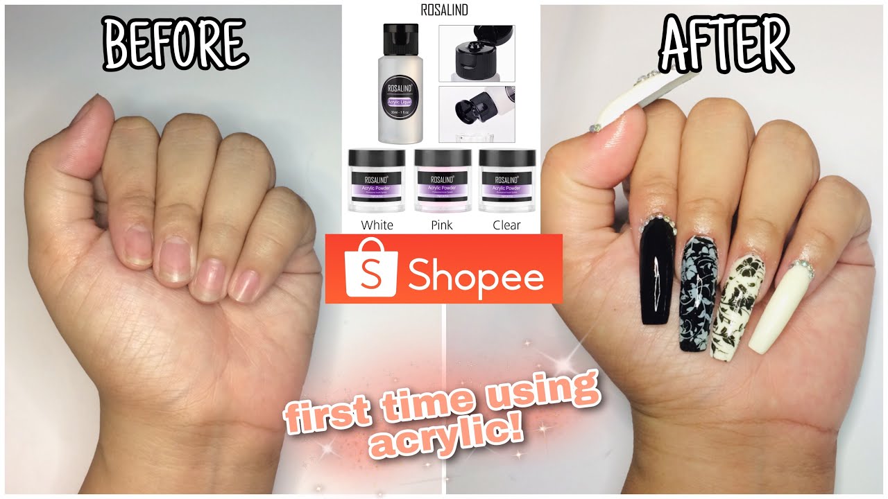 Doing My Nails using Acrylic *FIRST TIME*