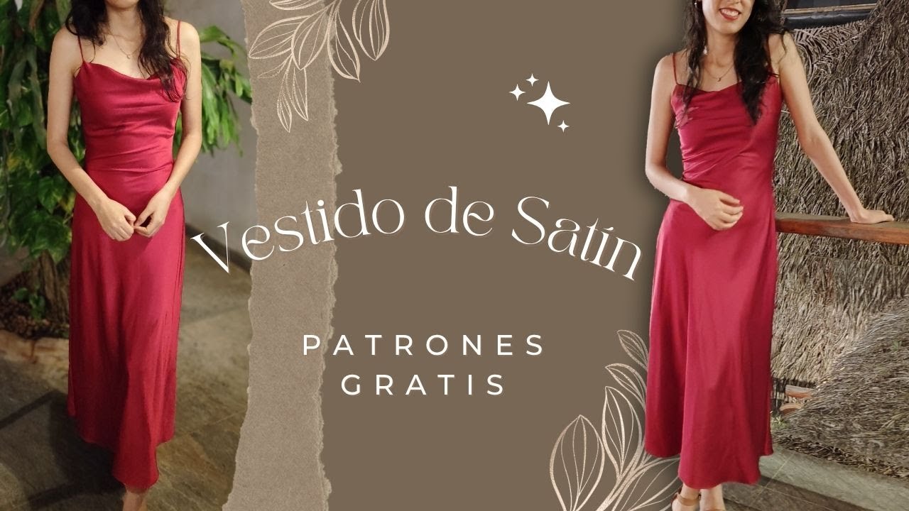 Tutorial de un vestido lencero de satín + Patrones // vestido lencero de satín