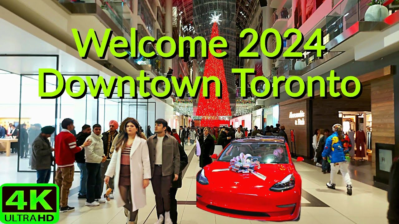 【4K】WELCOME 2024 HAPPY NEW YEAR | DOWNTOWN TORONTO CANADA | TORONTO NIGHTLIFE WALK