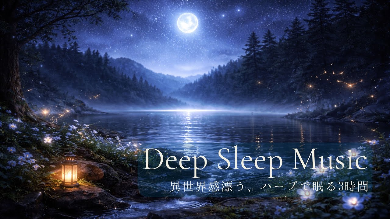 【睡眠用BGM】異世界感漂うハープで眠る3時間｜Sleeping in Another World – Celtic Harp Ambient (3 Hours) /528Hz /α波 /θ波