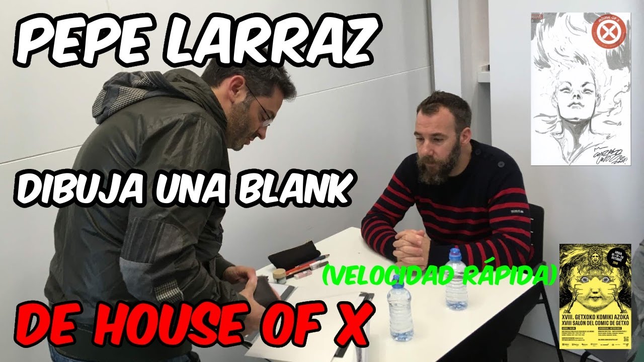 Pepe Larraz dibuja la Blank Cover de House of X en el Salón de Getxo 2019 (Velocidad Rápida)