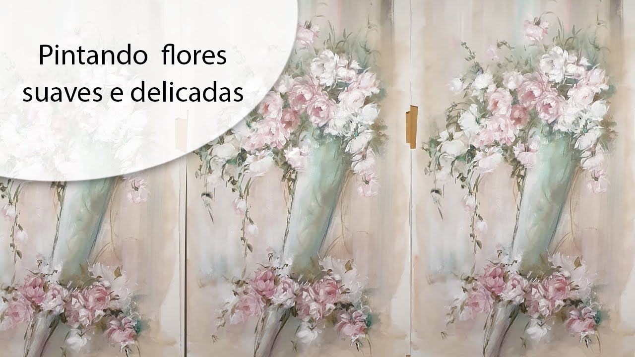 Pintando  flores suaves e delicadas