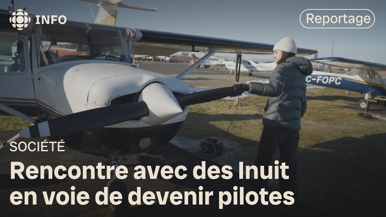 De jeunes Inuit à l'aéroport de Saint-Hubert pour apprendre le métier de pilote