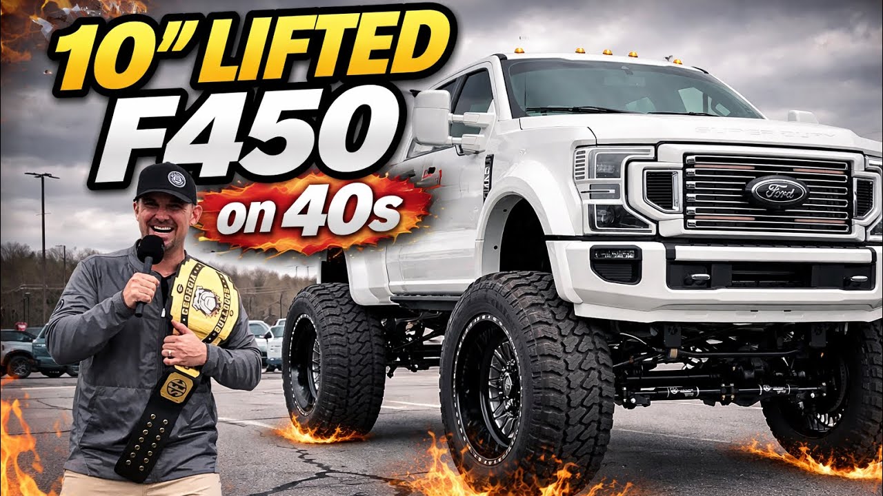 Akins Ford F450 с 10-дюймовой пневмоподвеской KELDERMAN на 40-дюймовых дисках! Комплектация Reser...