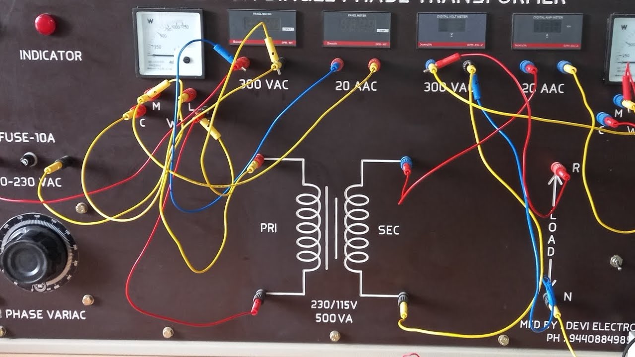 MEASUREMENT OF VOLTAGE, CURRENT AND POWER OF A SINGLE PHASE TRANSFORMER