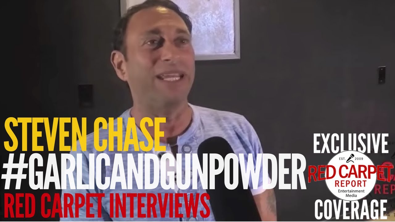 Steven Chase interviewed at 'Garlic and Gunpowder' Premiere Red Carpet